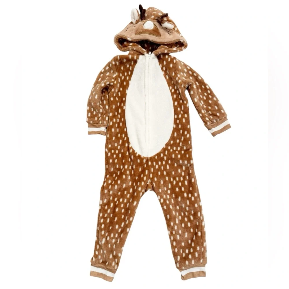 North Pole Trading Co. Kids Unisex Reindeer Plush Pajama 3T